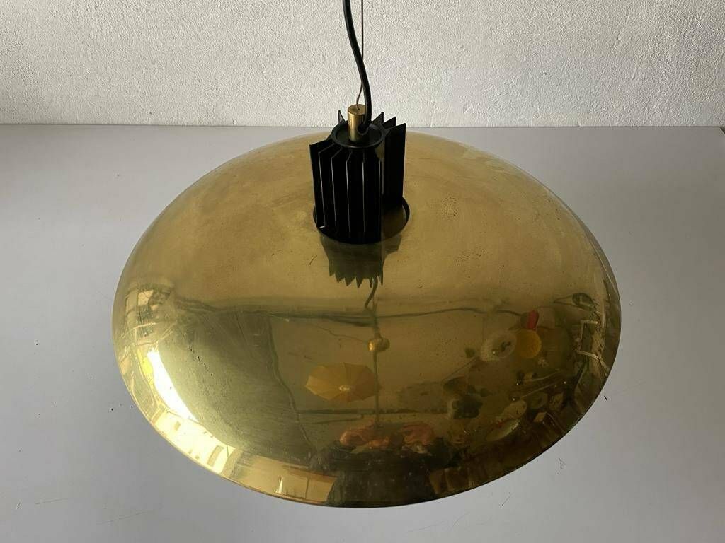 Mid Century Modern Brass Italian Xl Pendant Lamp, 1960s, Italy photo for sale