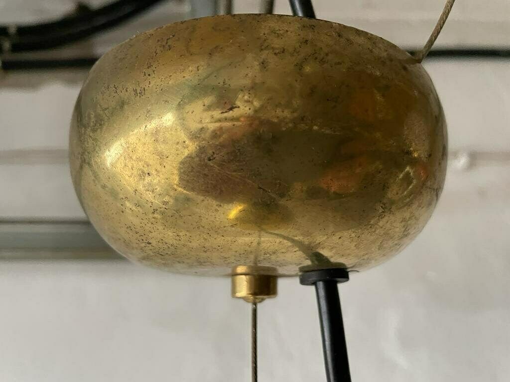 photo for sale Mid Century Modern Brass Italian Xl Pendant Lamp, 1960s, Italy