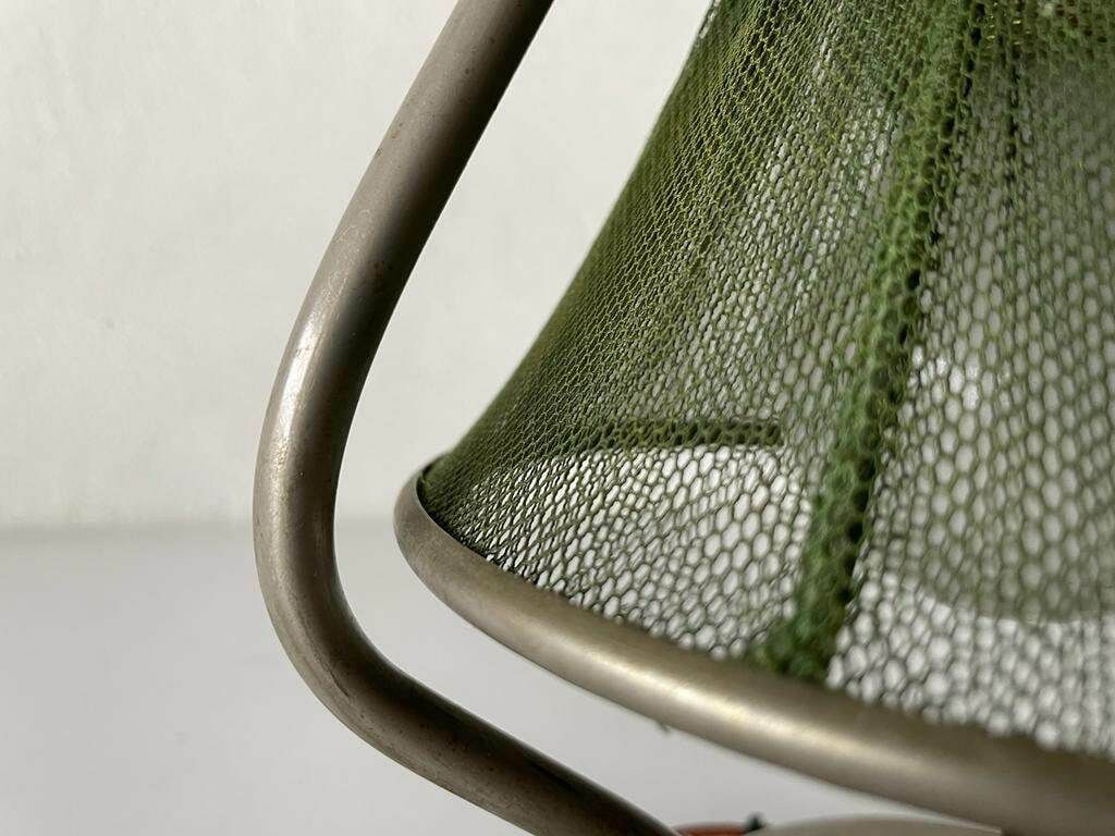 Art Deco Rare Green Fabric Shade Single Bedside Lamp, 1940s, Germany photo 616.28