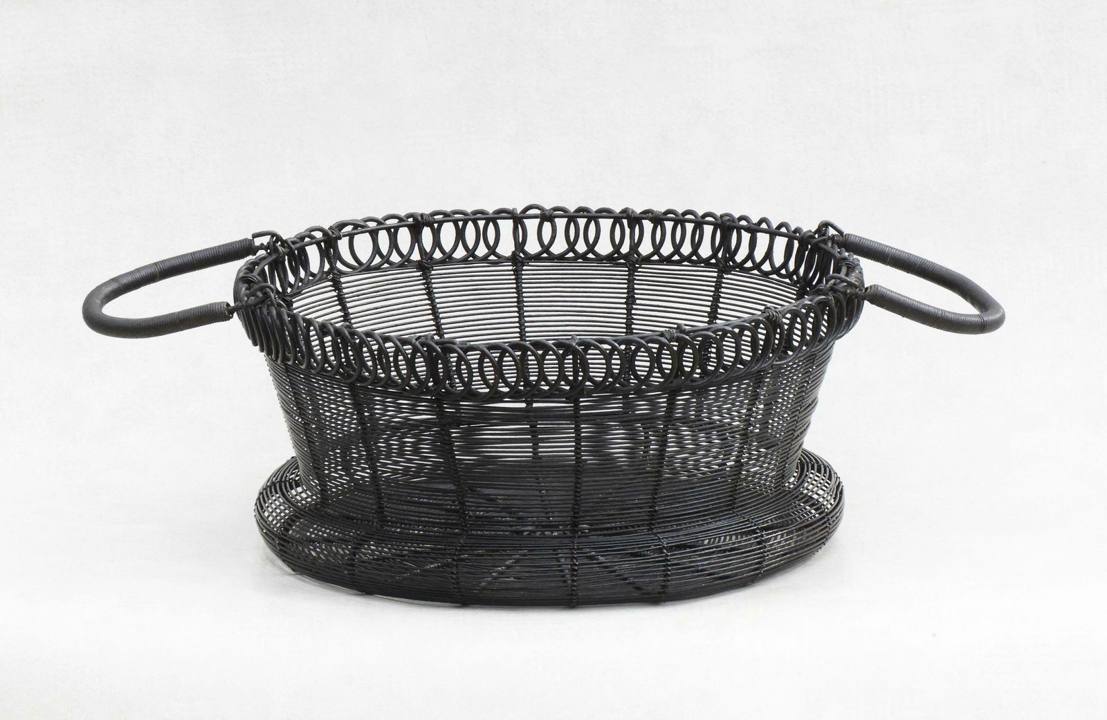 Antique French Woven Wire Basket, Circa 1900 photo Home Decor