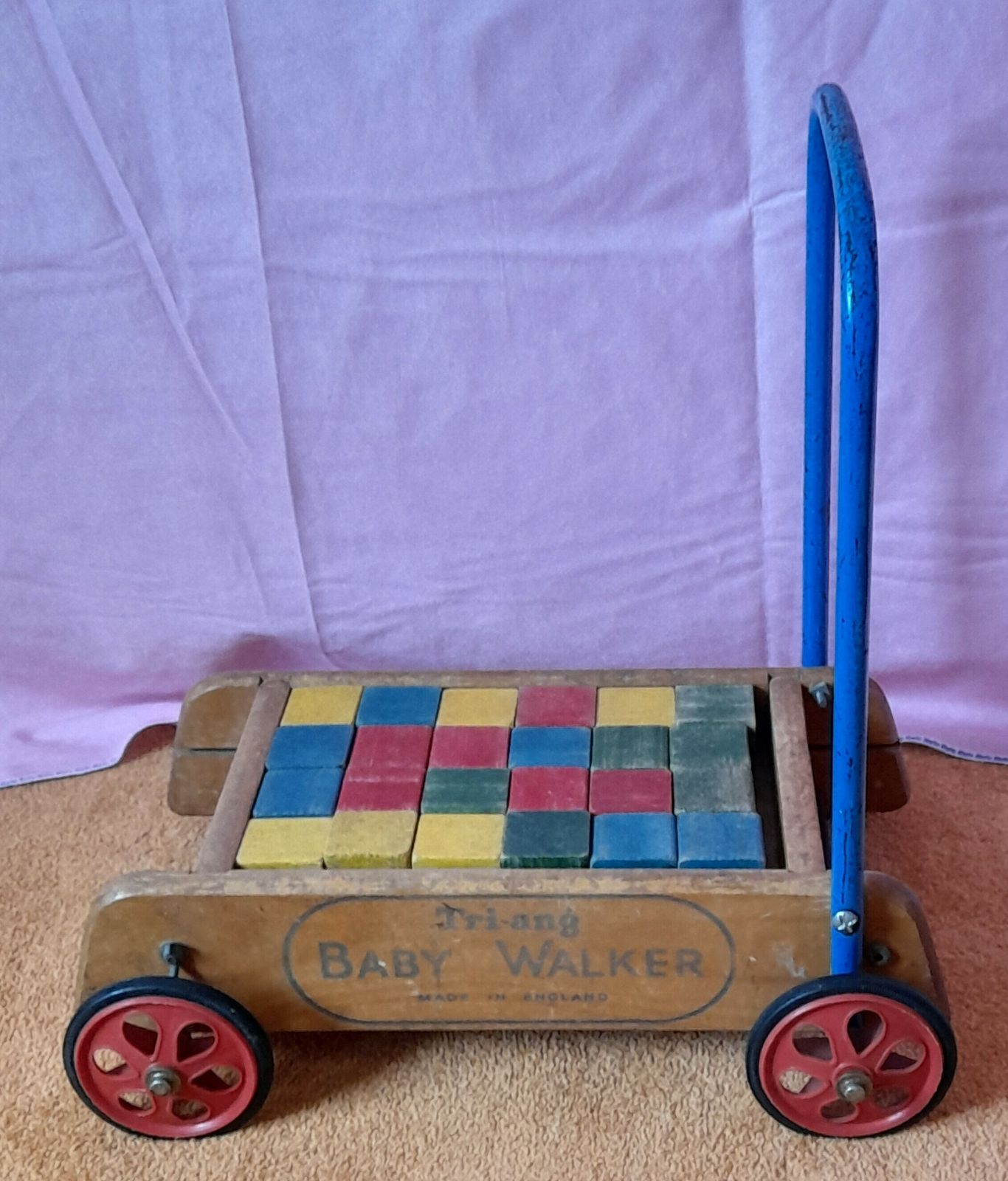 Tri Ang Baby Walker Complete With Original Blocks photo furniture
