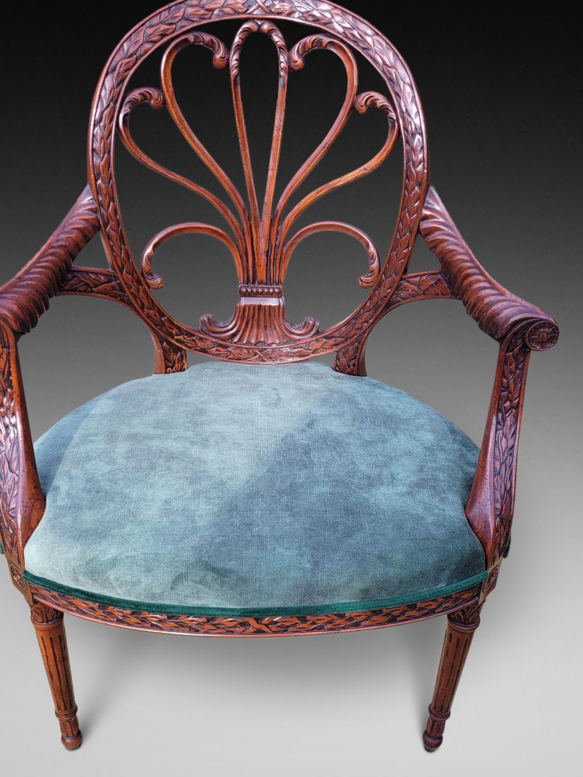 Pair Of Hepplewhite Style Mahogany Library Chairs photo furniture