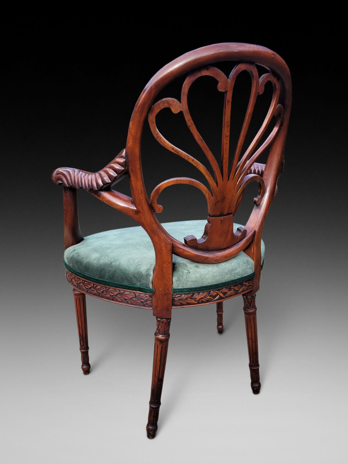 Pair Of Hepplewhite Style Mahogany Library Chairs photo for sale
