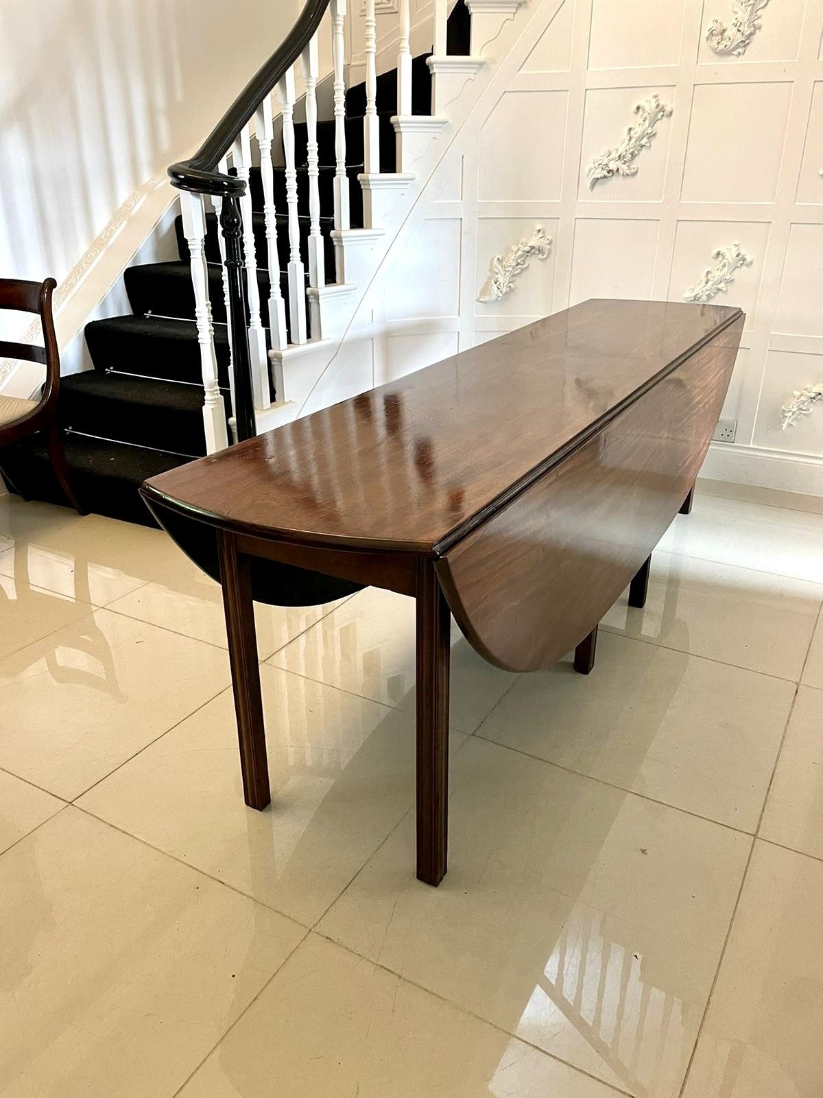 photo furniture Outstanding Quality Large Antique Irish Mahogany Dining Table H 72 X D 151 X W 235cm