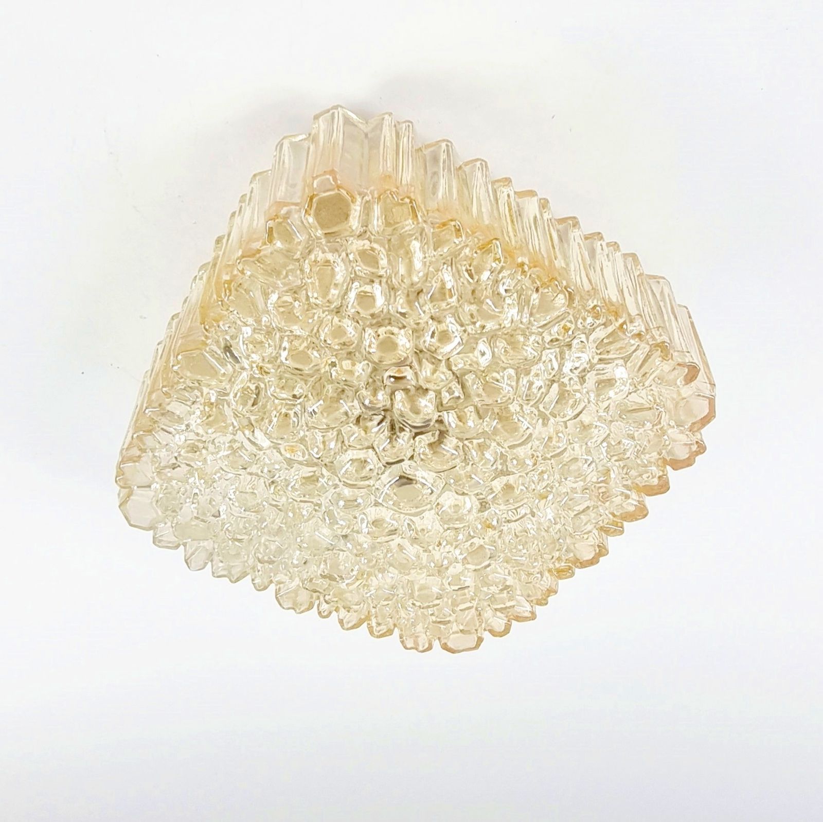 Mid Century Amber Glass Flush Mount/Ceiling Lamp By Helena Tynell For Limburg, Germany, 1970s photo furniture