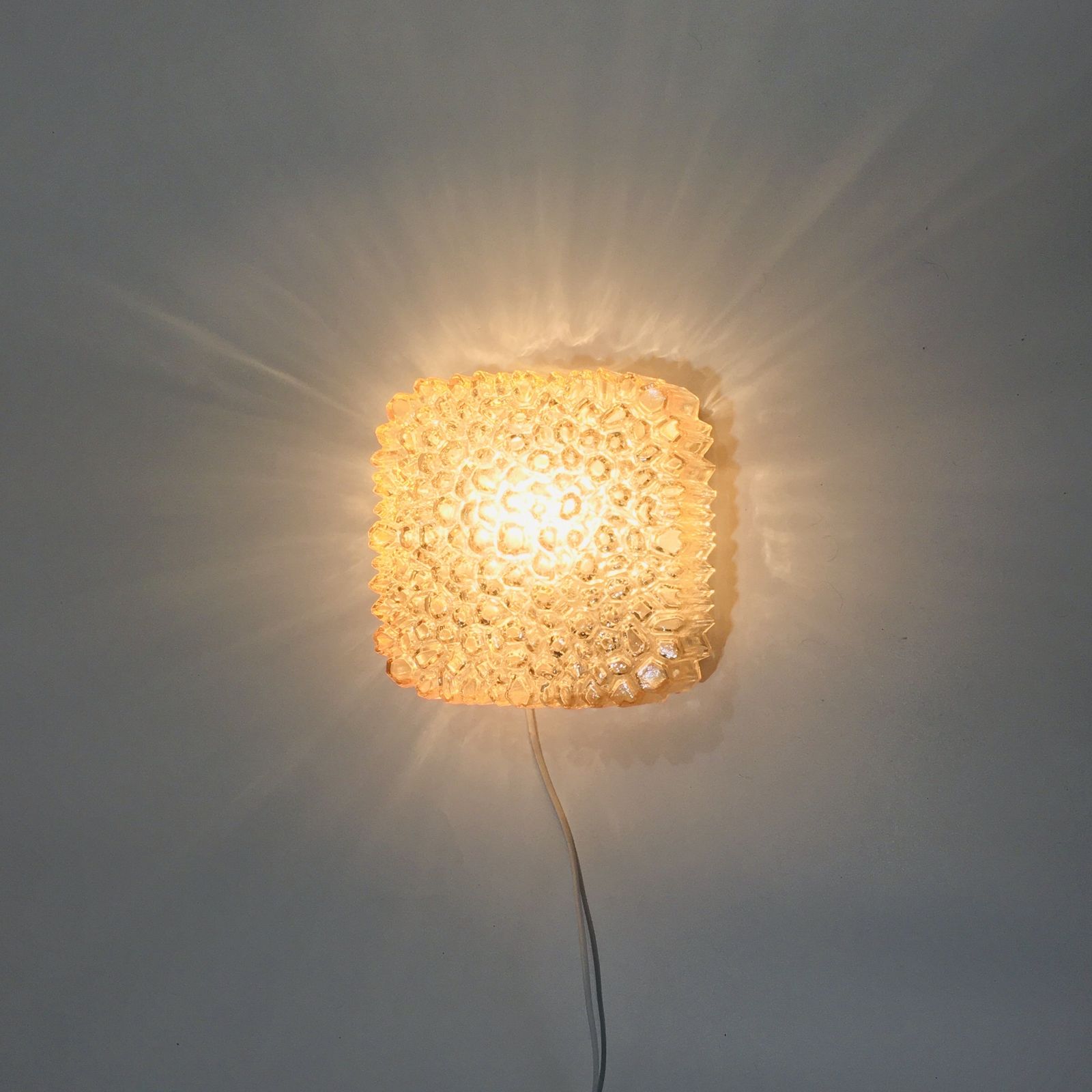 photo furniture Mid Century Amber Glass Flush Mount/Ceiling Lamp By Helena Tynell For Limburg, Germany, 1970s