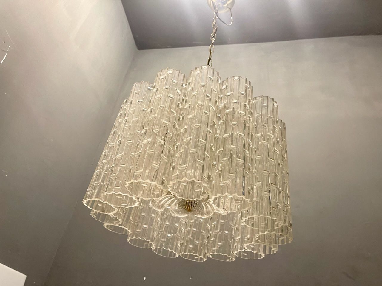 Lighting Murano Glass Tube Chandelier By Venini photo