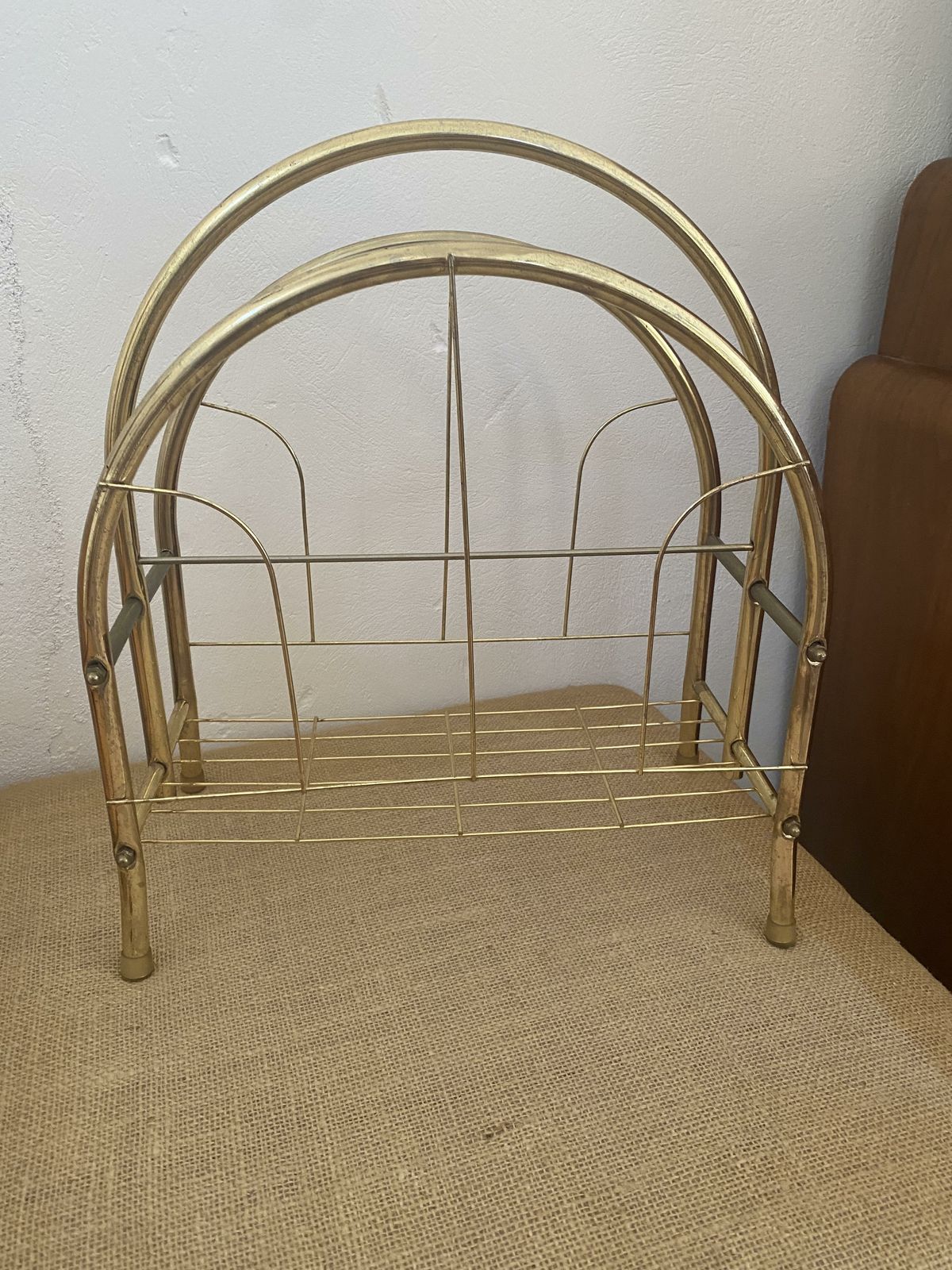 Mid Century Brass Magazine Rack photo Home Decor