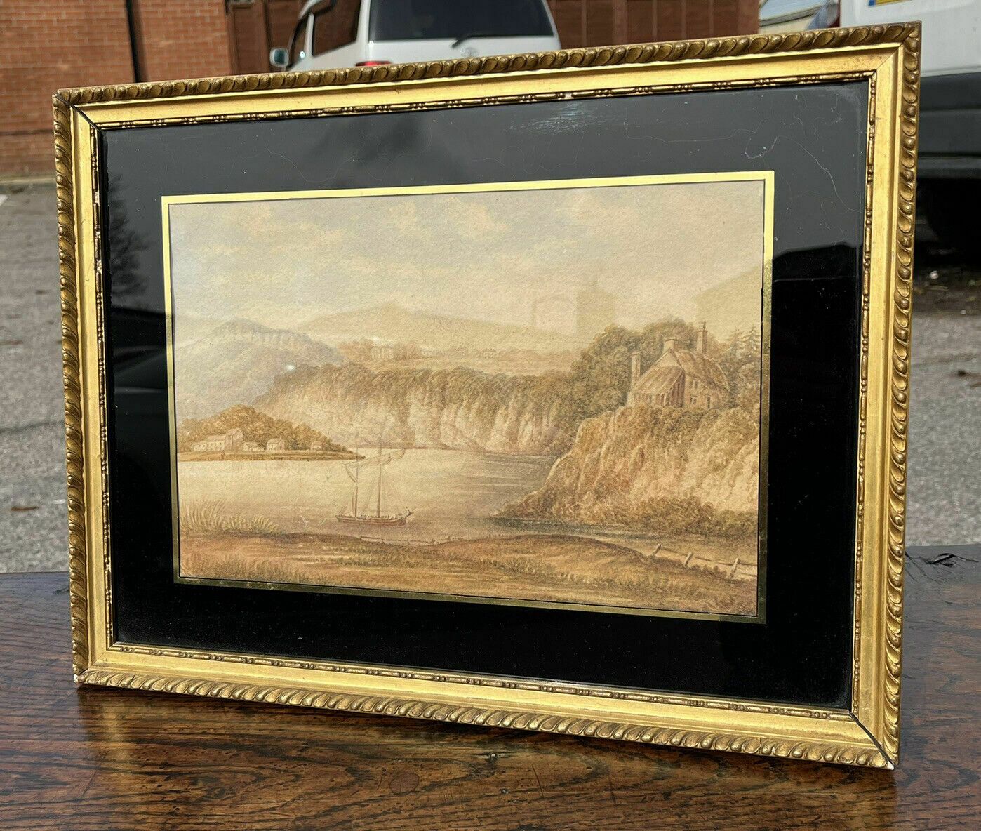 Framed Maritime Watercolour. Circa 1830 F.Rawlins. Somerset photo furniture
