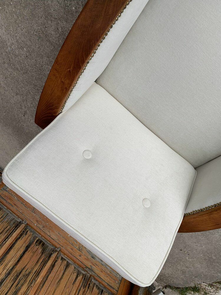 Art Deco Beige Lounge Chair, 1920s photo for sale
