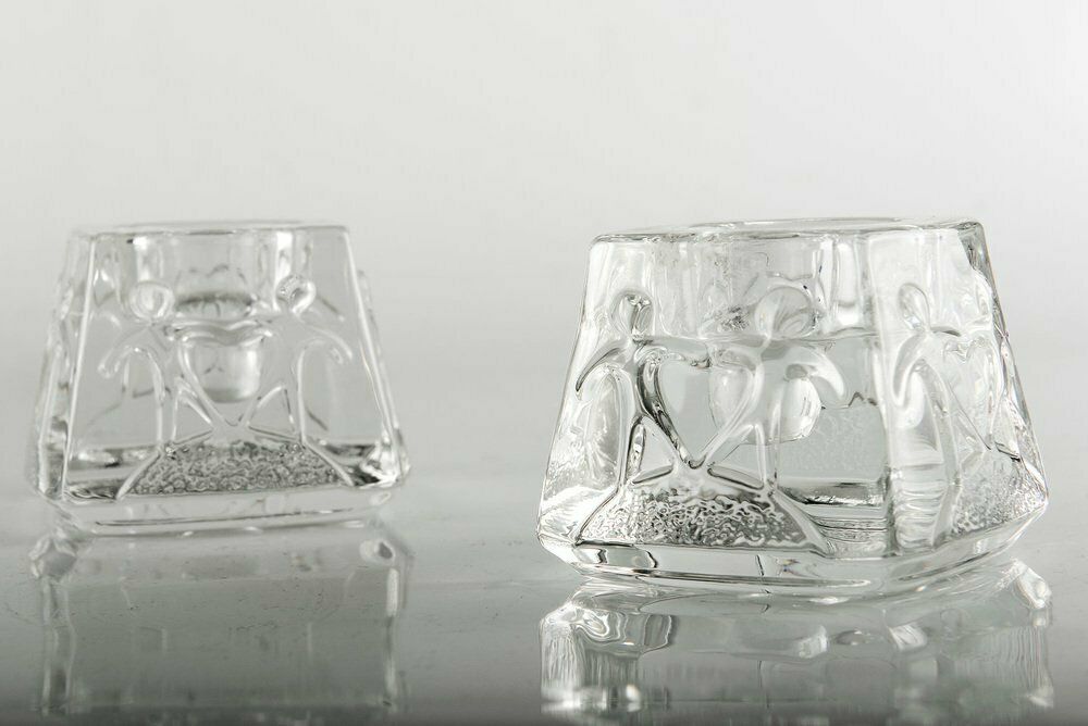 Crystal Glass Candleholders From Orrefors, Sweden, Set Of 2 photo furniture
