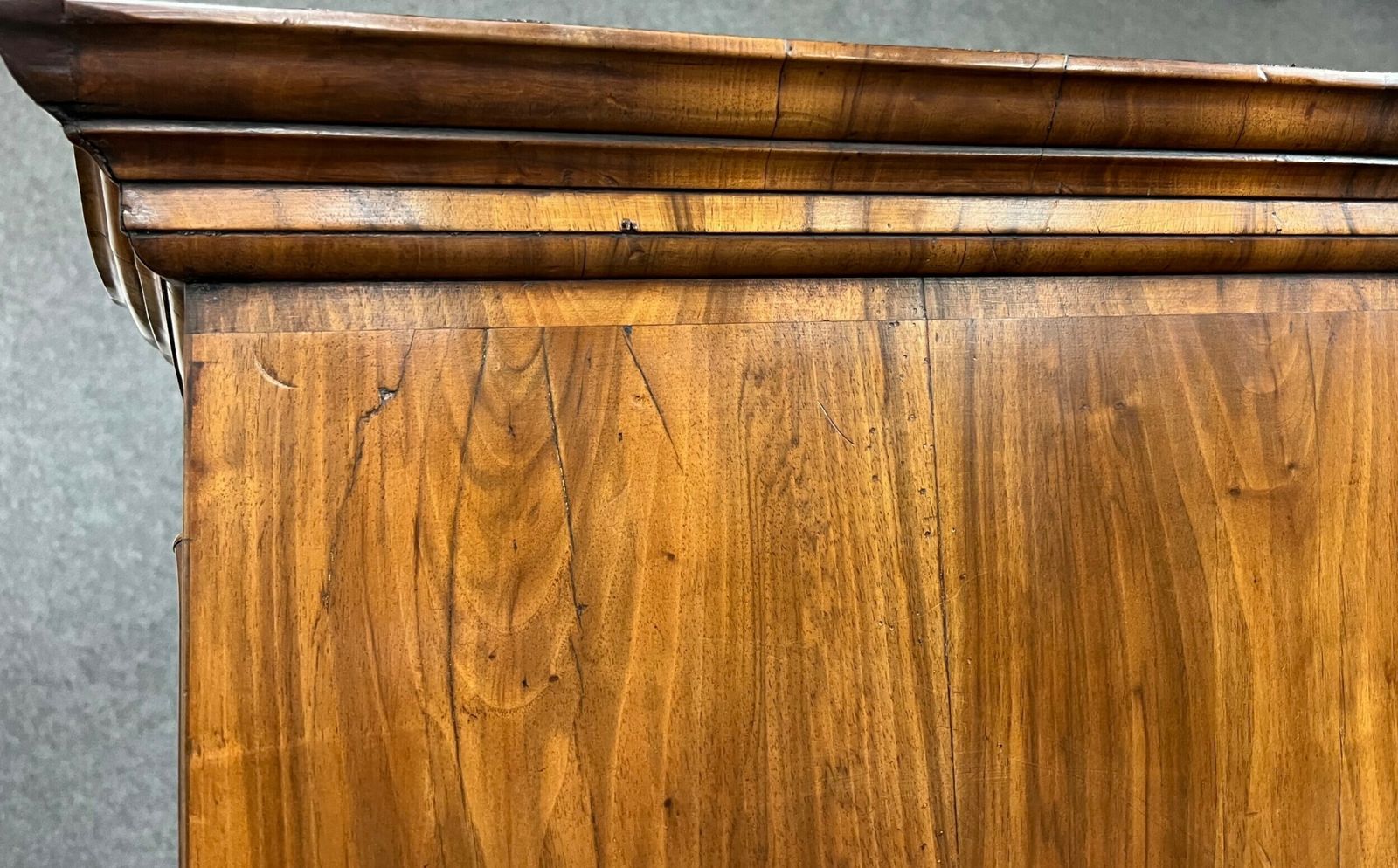 photo buy An Unusual William And Mary Period Figured Walnut Escritoire