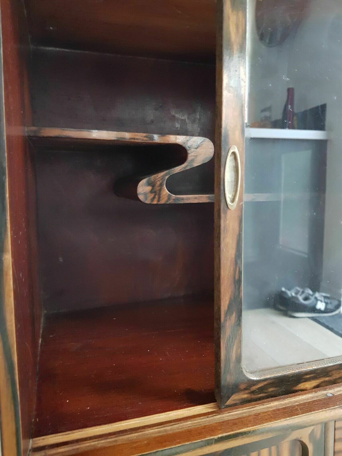 Oriental Antique Faux Painted Tigerwood Cabinet photo 995.0