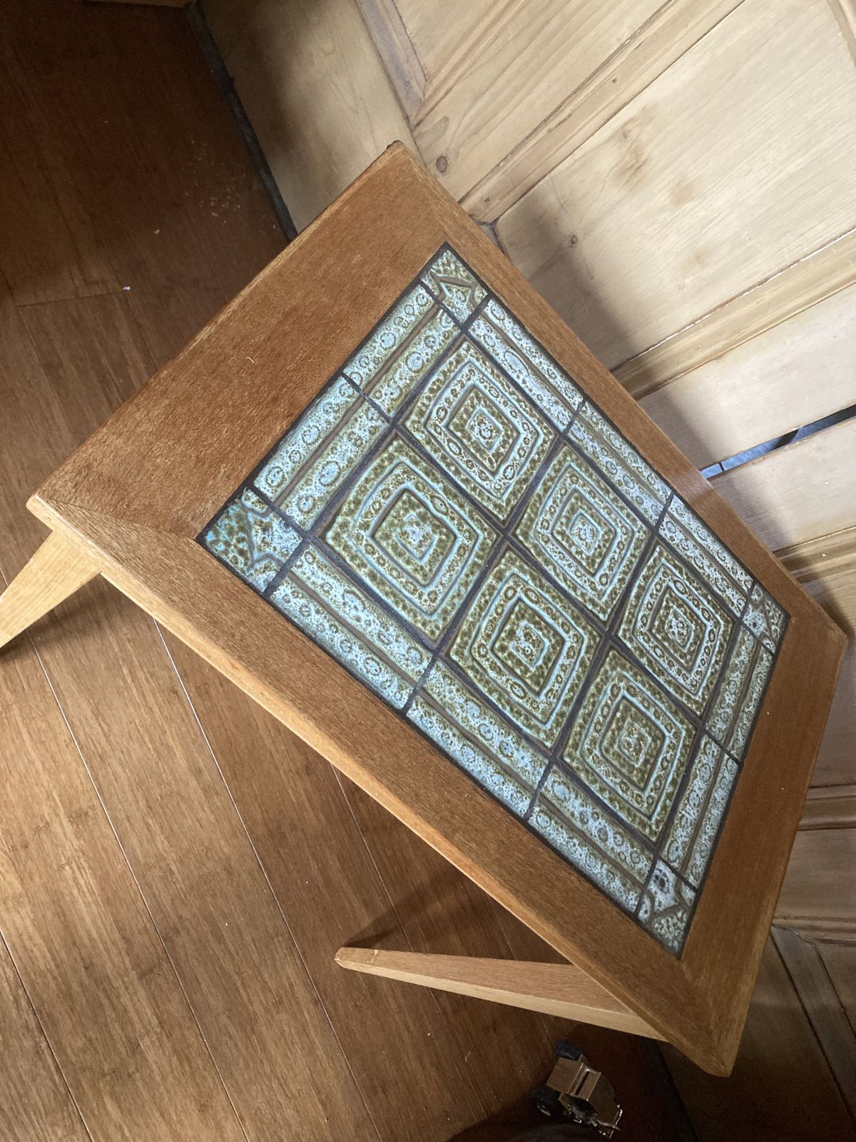 1960s Kvalitet Danish Teak Nest Of Tables With Tiled Top photo for sale