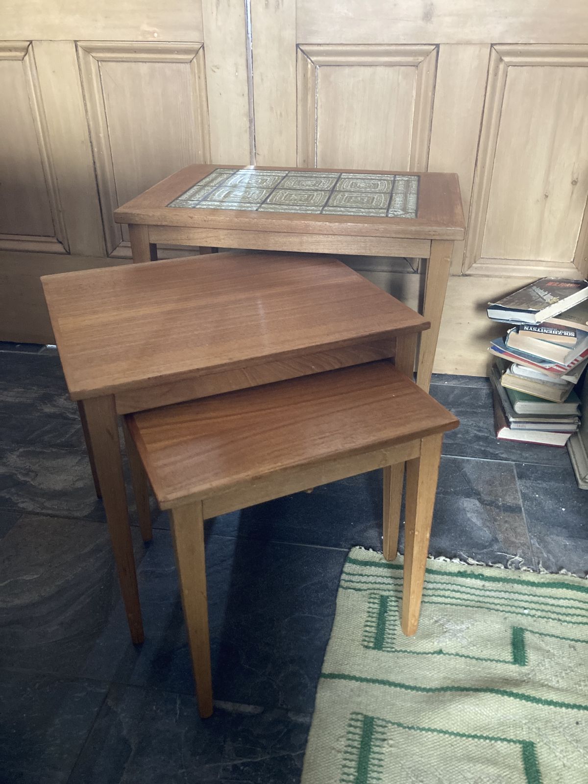 1960s Kvalitet Danish Teak Nest Of Tables With Tiled Top photo 175.0