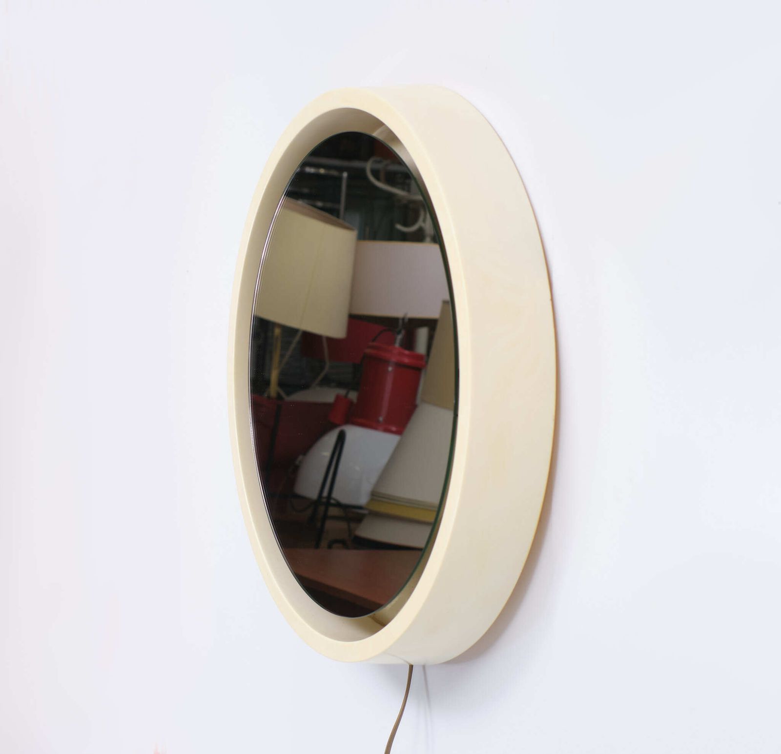 Space Ace Back Lid Round Mirror, 1970s, France photo for sale