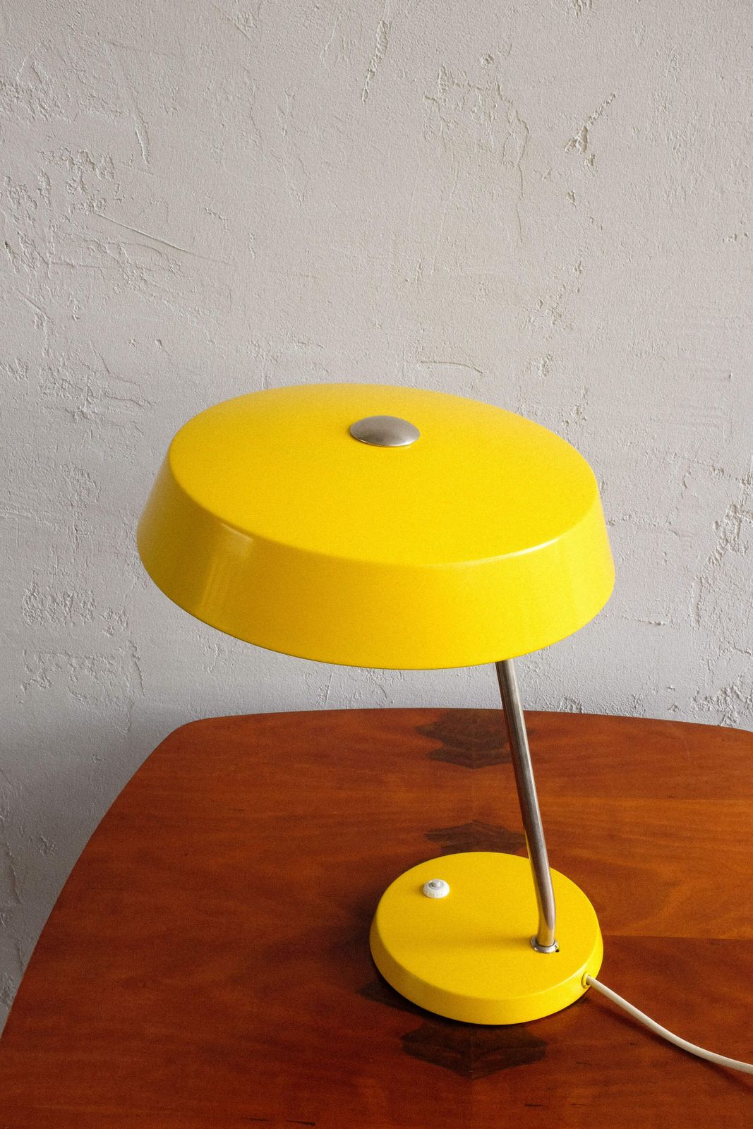 East Germany Vintage Yellow Table Lamp By Veb Narva Leuchtenbau, 1960s