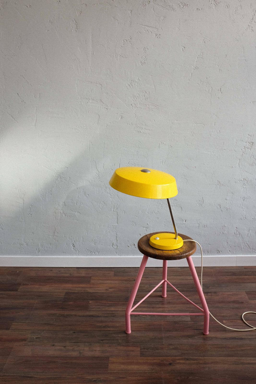 East Germany Vintage Yellow Table Lamp By Veb Narva Leuchtenbau, 1960s photo vintage