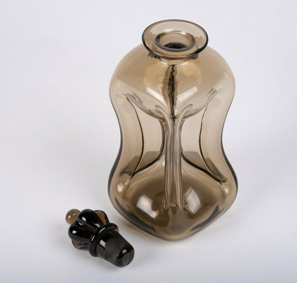 Mid Century Danish Glass Kluk Kluk Decanter By Jacob E. Bang For Holmegaard photo 227.0