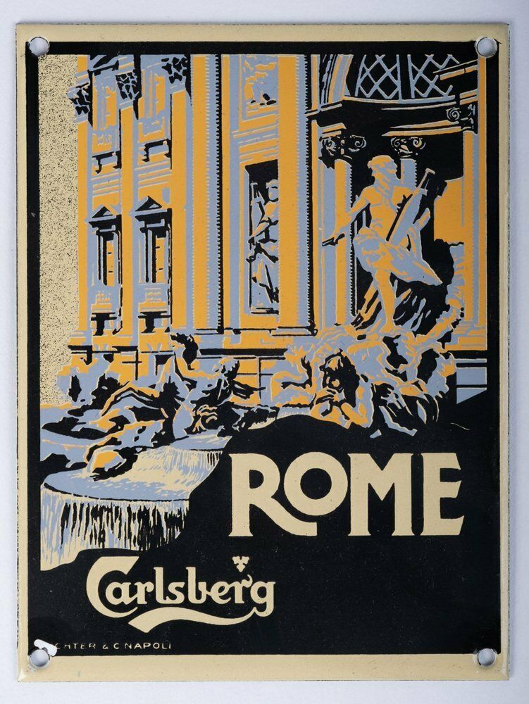Danish Enamel Signs By Carlsberg, 1950s, Set Of 3 photo buy