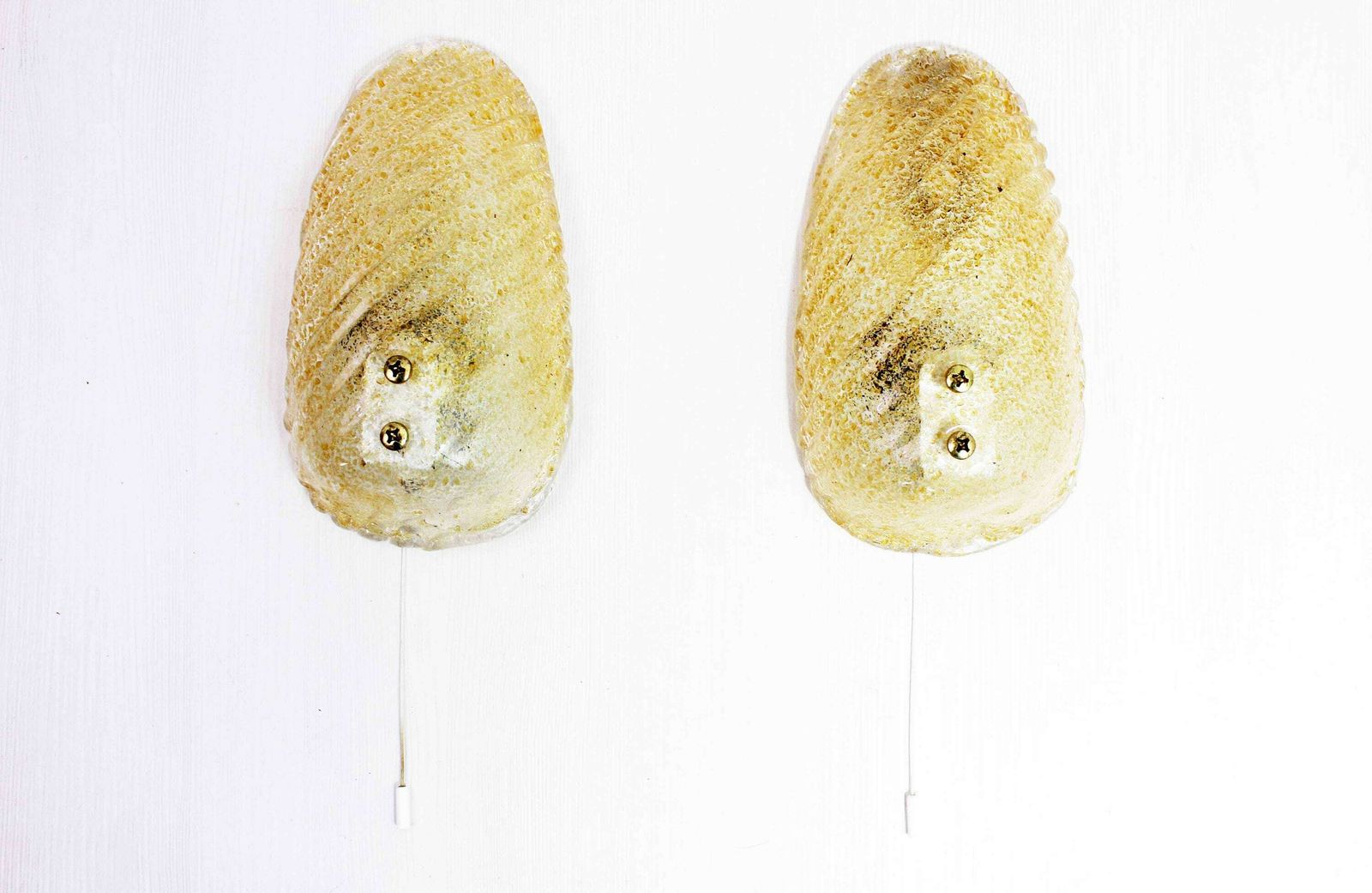 Beautiful Wall Sconces In Brass And Frosted Glass Hillebrand