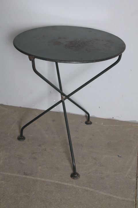 Antique Round Iron Table For Outdoor / Indoor Use In The 19th Century, Original Green Lacquer. photo furniture