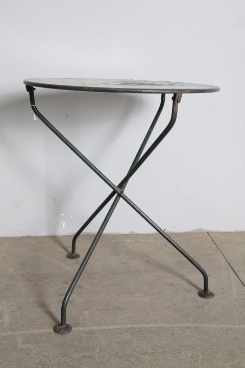 Antique Round Iron Table For Outdoor / Indoor Use In The 19th Century, Original Green Lacquer. photo buy