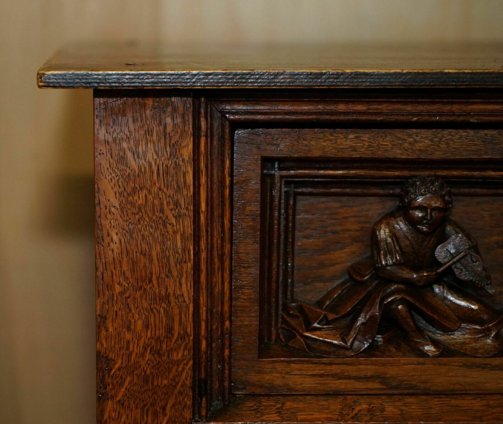 Exquisite Gothic Revival Circa 1860 Hand Carved Sideboard Must See Pictures photo Furniture