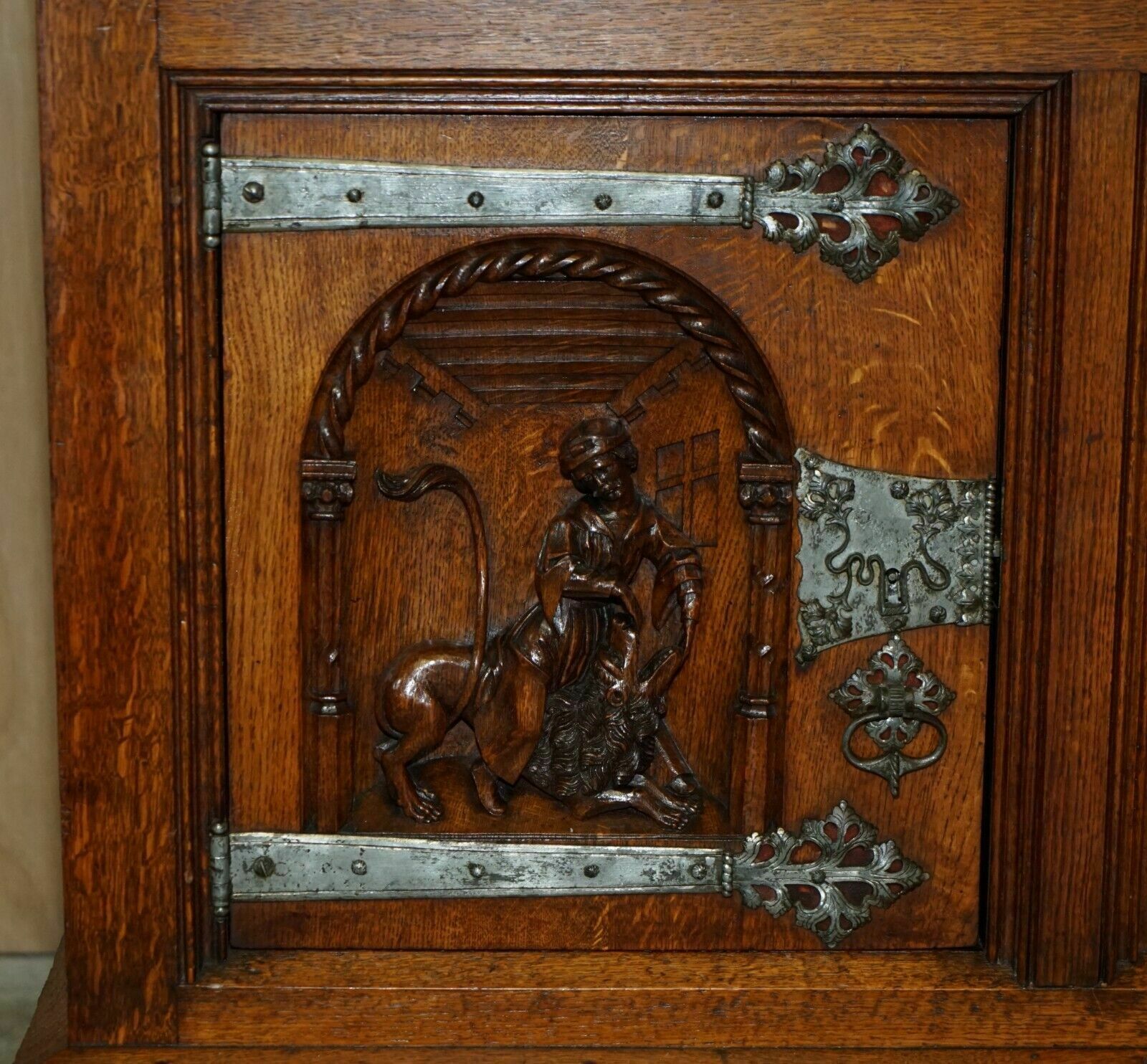 Exquisite Gothic Revival Circa 1860 Hand Carved Sideboard Must See Pictures photo vinterior