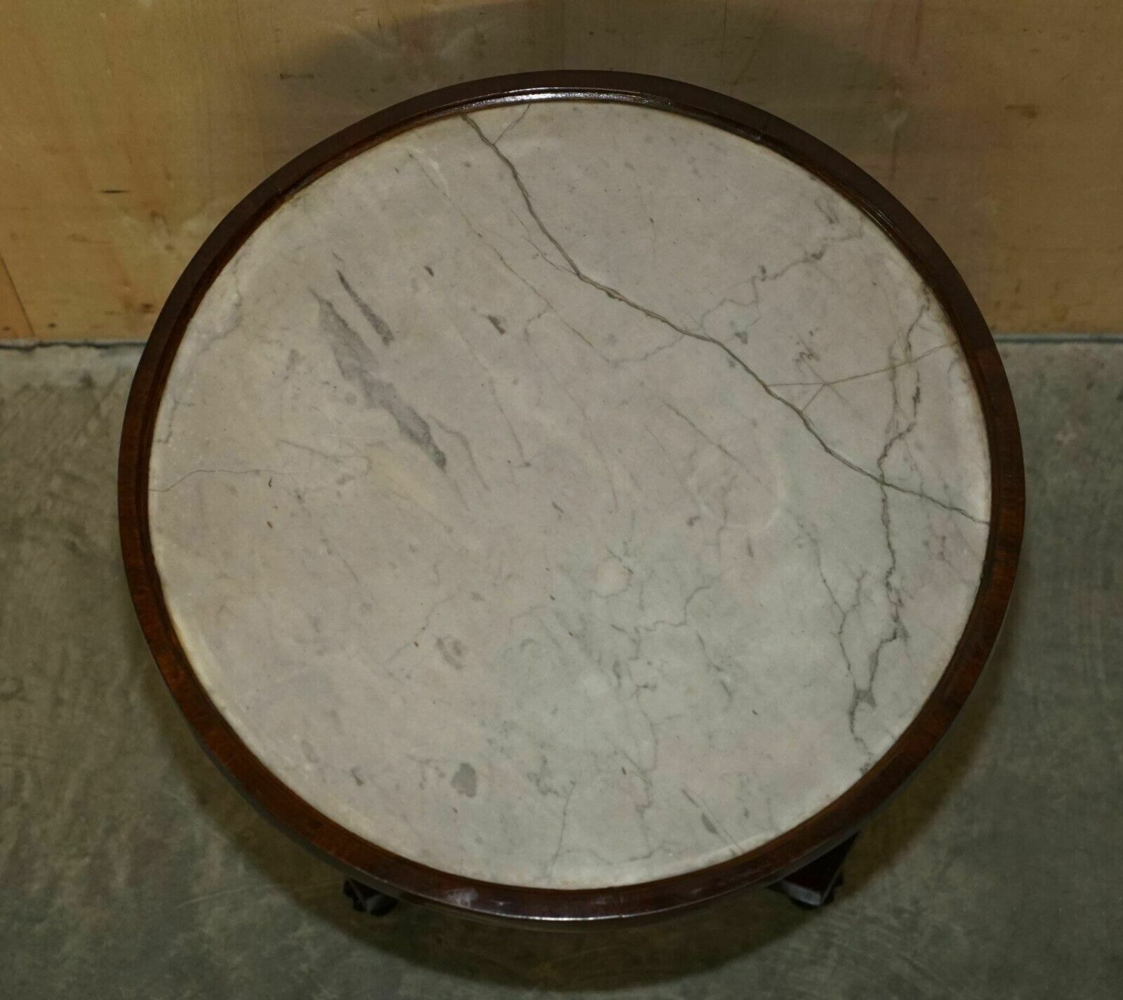 photo for sale Editors Choice Antique Italian Marble Topped Occasional Centre Table Lions Paw