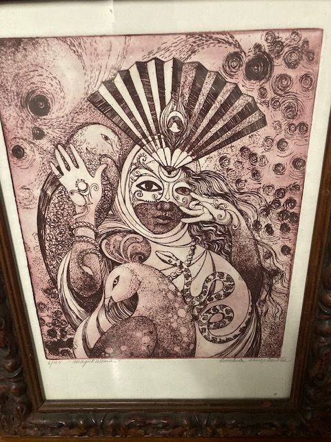Engraving Conchita Contemporary Art 20th Century Depicting A Lady In A Mask photo for sale