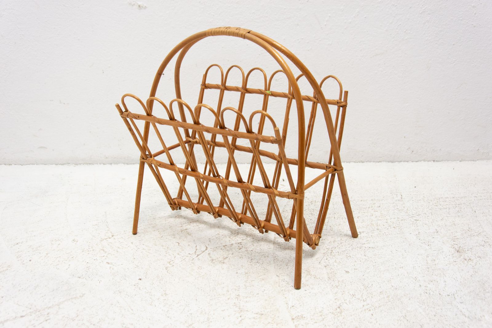 Mid Century Rattan Magazine Rack By Jan Kalous For úluv 1960´S Czechoslovakia photo Home Decor