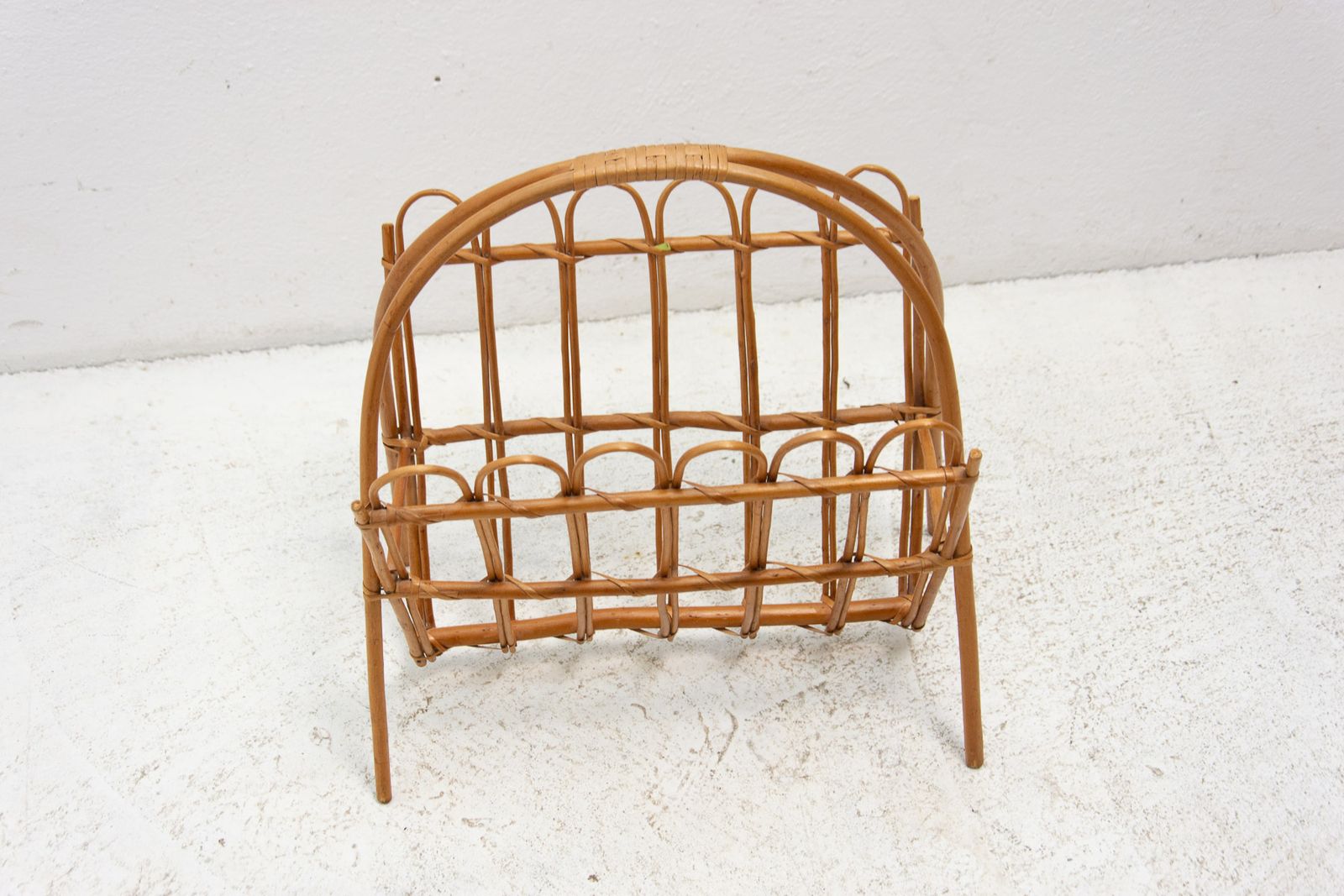 photo for sale Mid Century Rattan Magazine Rack By Jan Kalous For úluv 1960´S Czechoslovakia