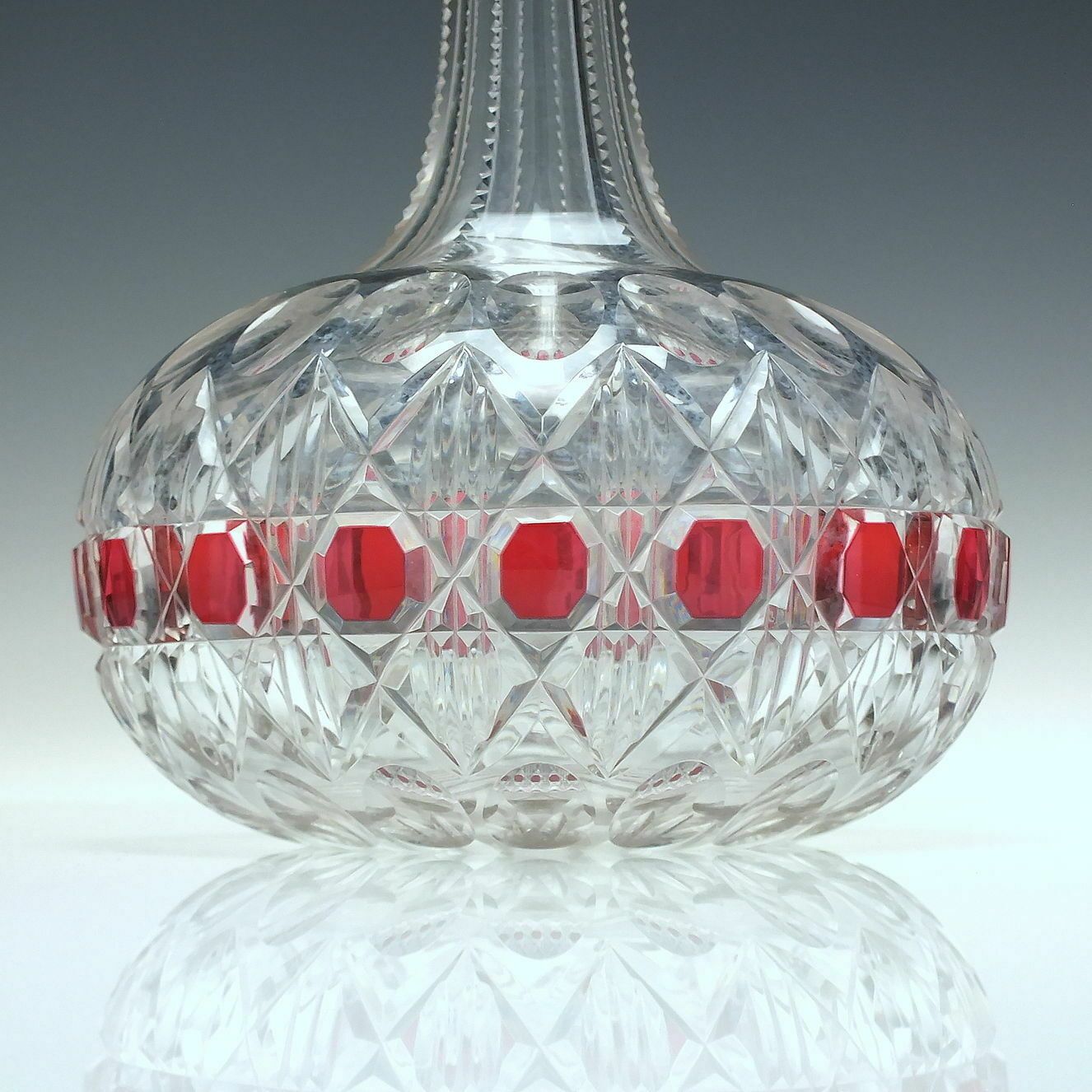 Pair Of 19th Century Victorian Shaft & Globe Glass Decanters By Thomas Webb C1870 photo Home Decor
