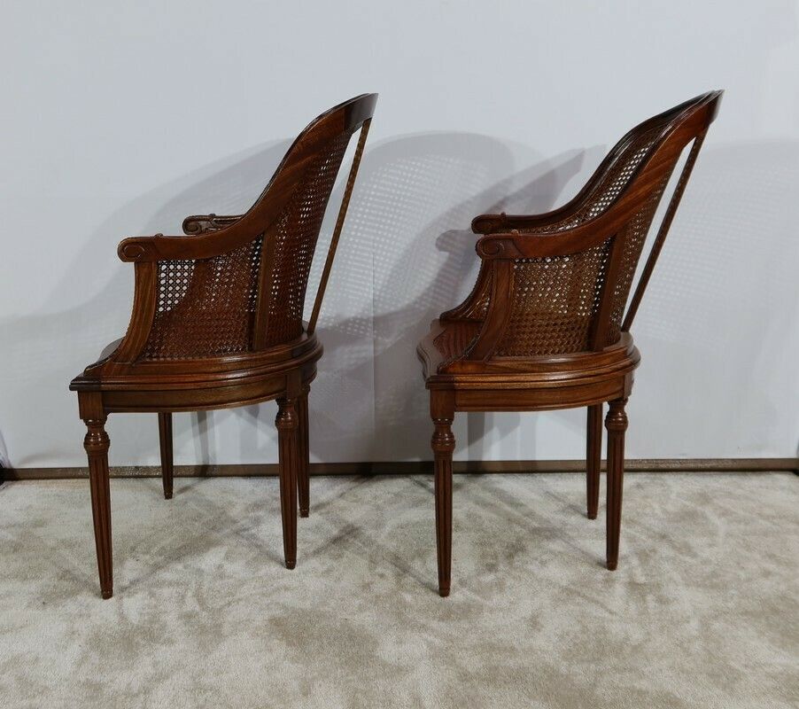 Pair Of Mahogany Armchairs, Louis XVI Style, Early 20th Century photo vinterior