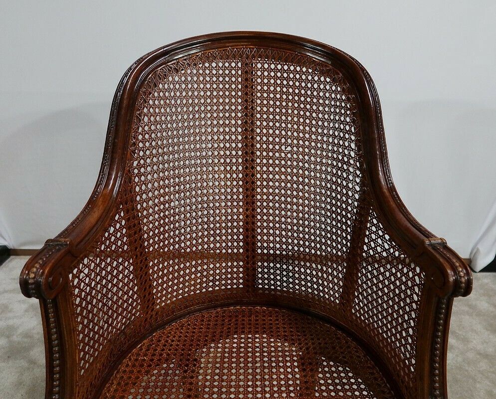 Furniture Pair Of Mahogany Armchairs, Louis XVI Style, Early 20th Century photo