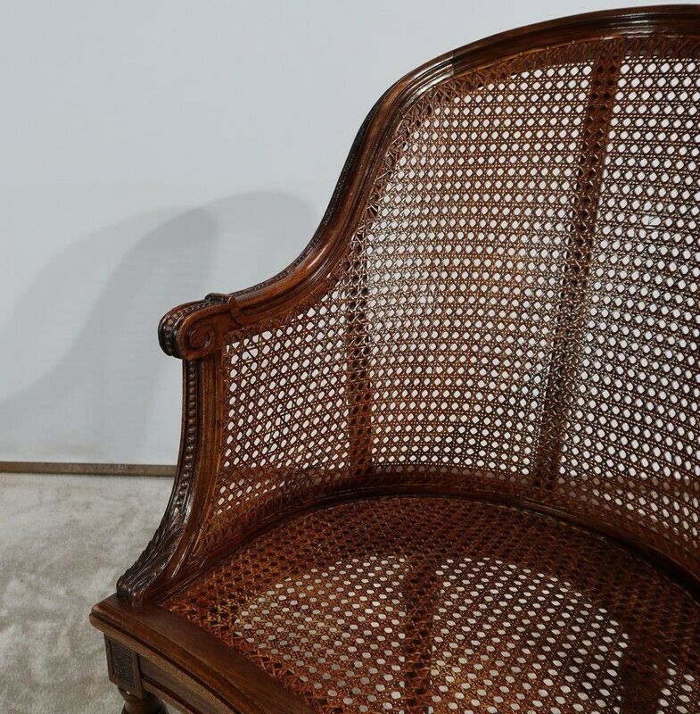 3708.0 Pair Of Mahogany Armchairs, Louis XVI Style, Early 20th Century photo