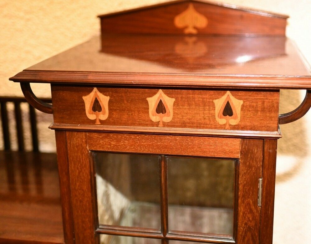 Mahogany Art Nouveau Drinks Cabinet Cocktail Server photo vinterior