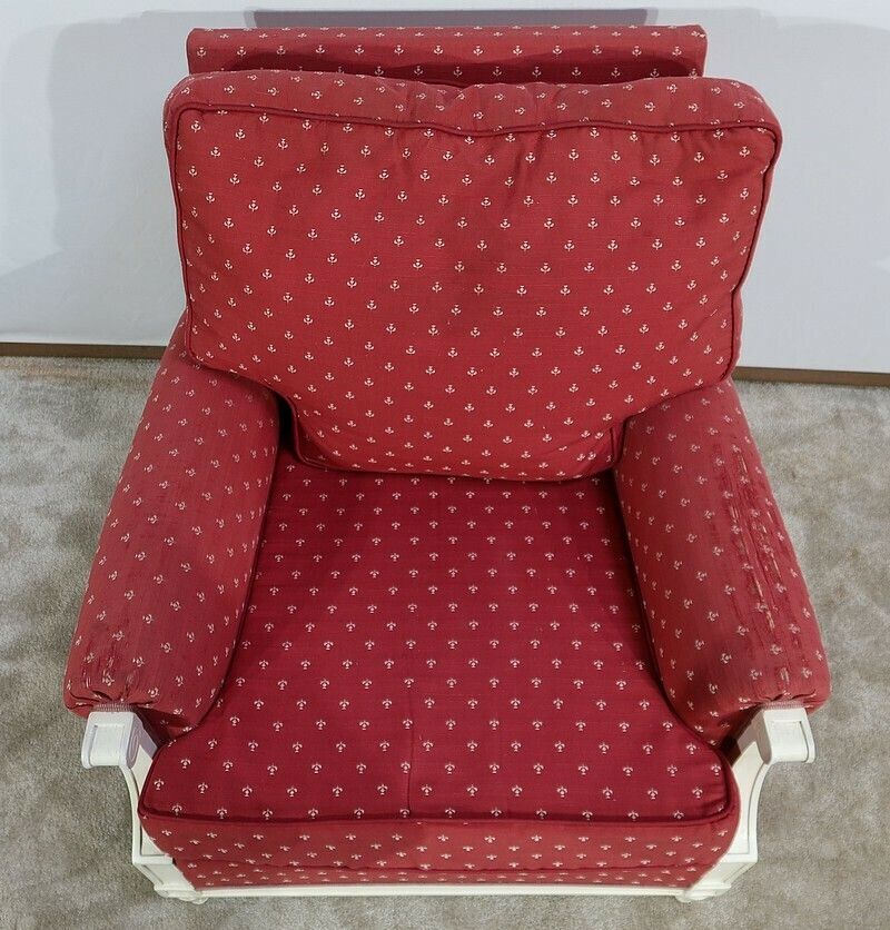 2492.6 Pair Of Large Bergeres And Ottoman, Louis XVI Style, 20th photo