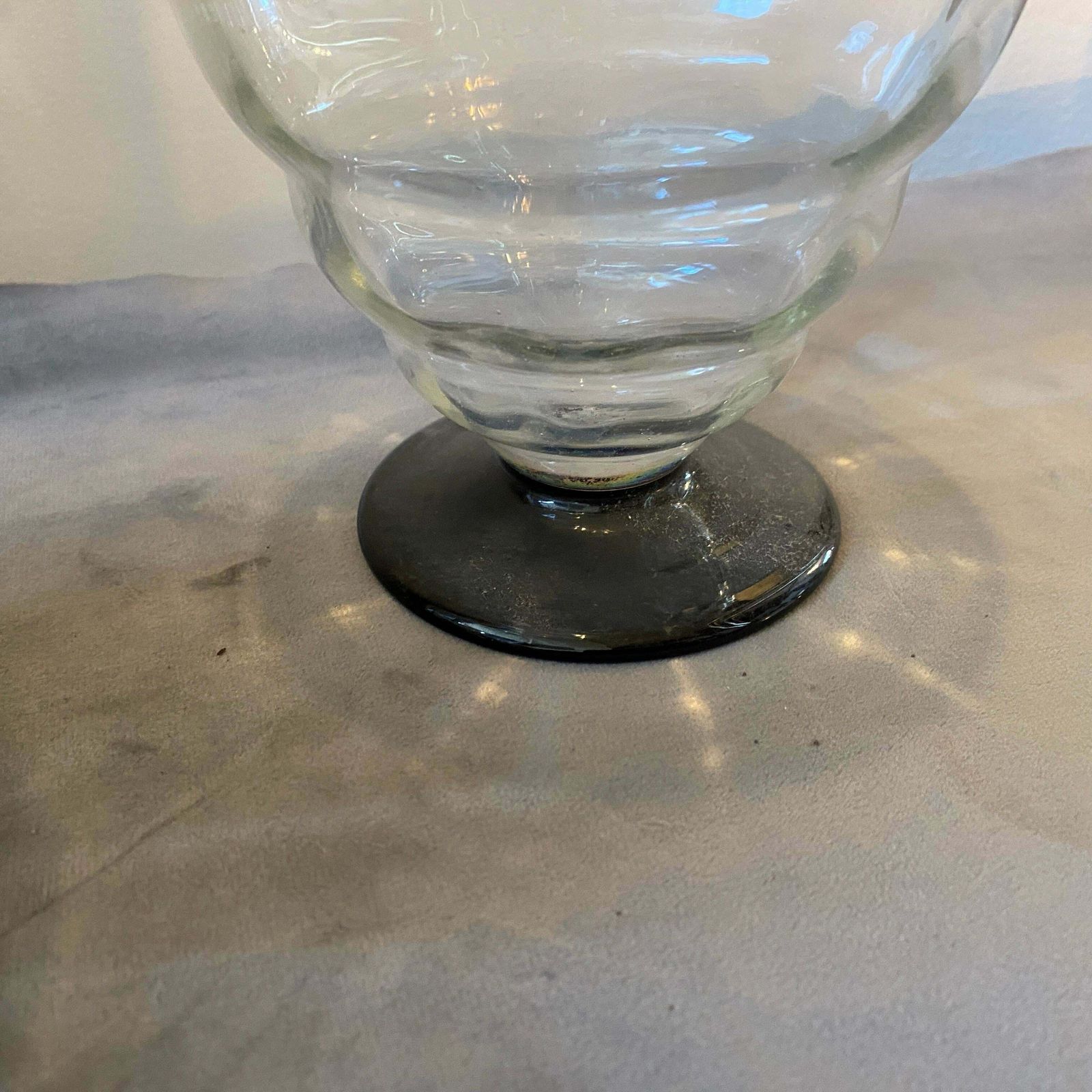 1930s Napoleone Martinuzzi Style Set Of Two Art Deco Murano Glass Bottles photo vinterior