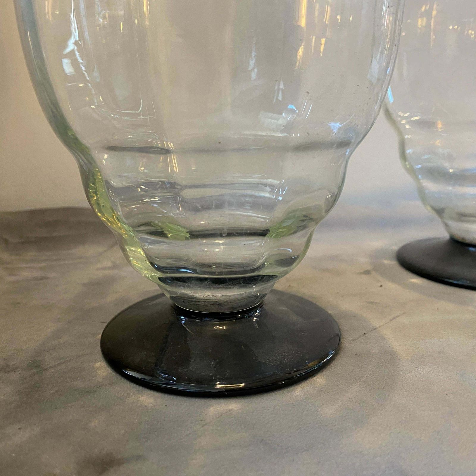 1930s Napoleone Martinuzzi Style Set Of Two Art Deco Murano Glass Bottles photo buy