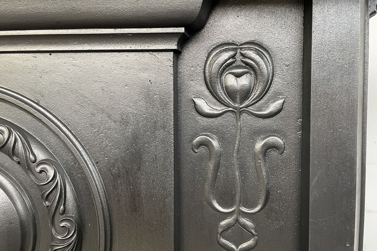 photo furniture Large Tall Antique Art Nouveau Edwardian Cast Iron Combination Grate