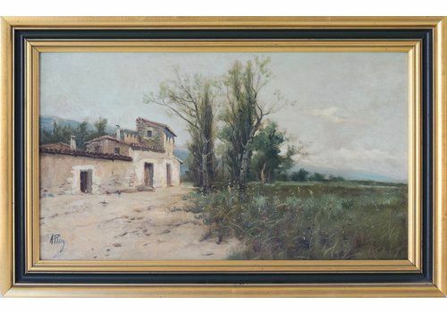 Spanish Landscape With Farmhouse And Wildflower Meadow photo furniture