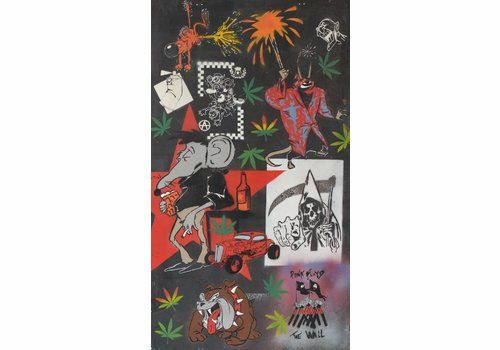 Street Art With Graffiti Design On Metal Board