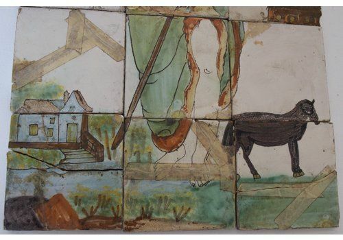 Antieke Polychrome Tegels Met Muurschildering Van Jezus photo 441.0