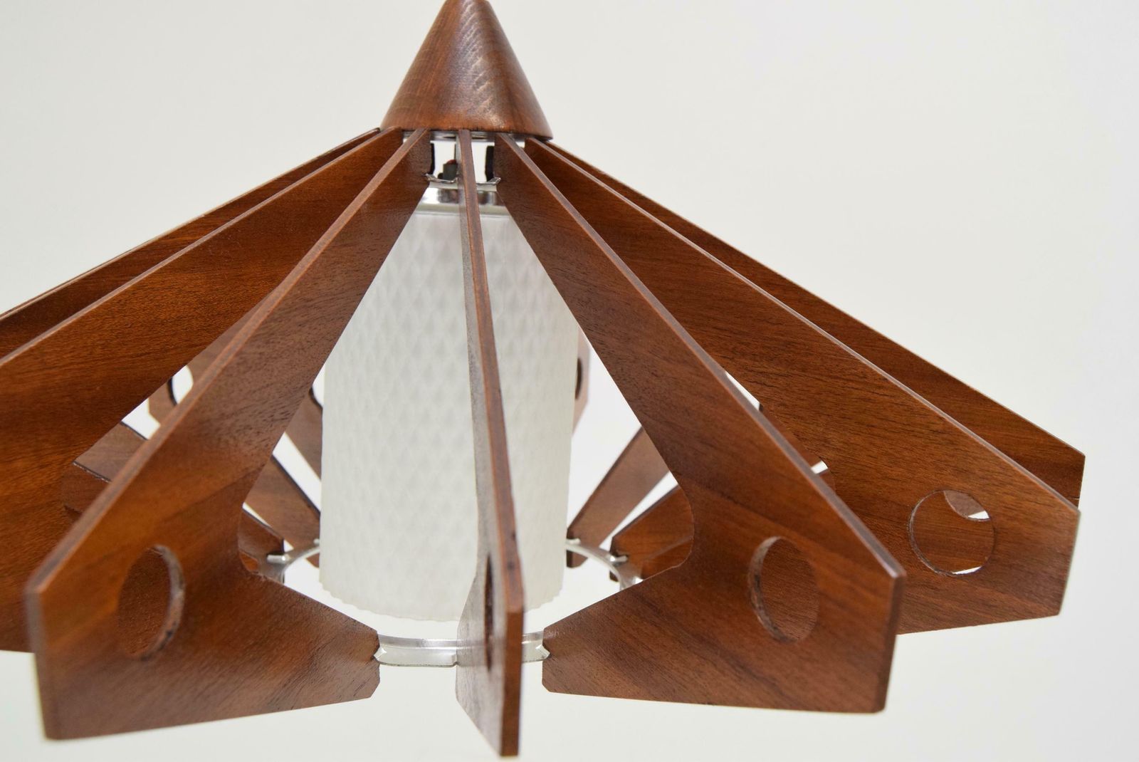 Mid Century Wood Pendant/Drevo Humpolec,Czechoslovakia,1970's. photo vinterior
