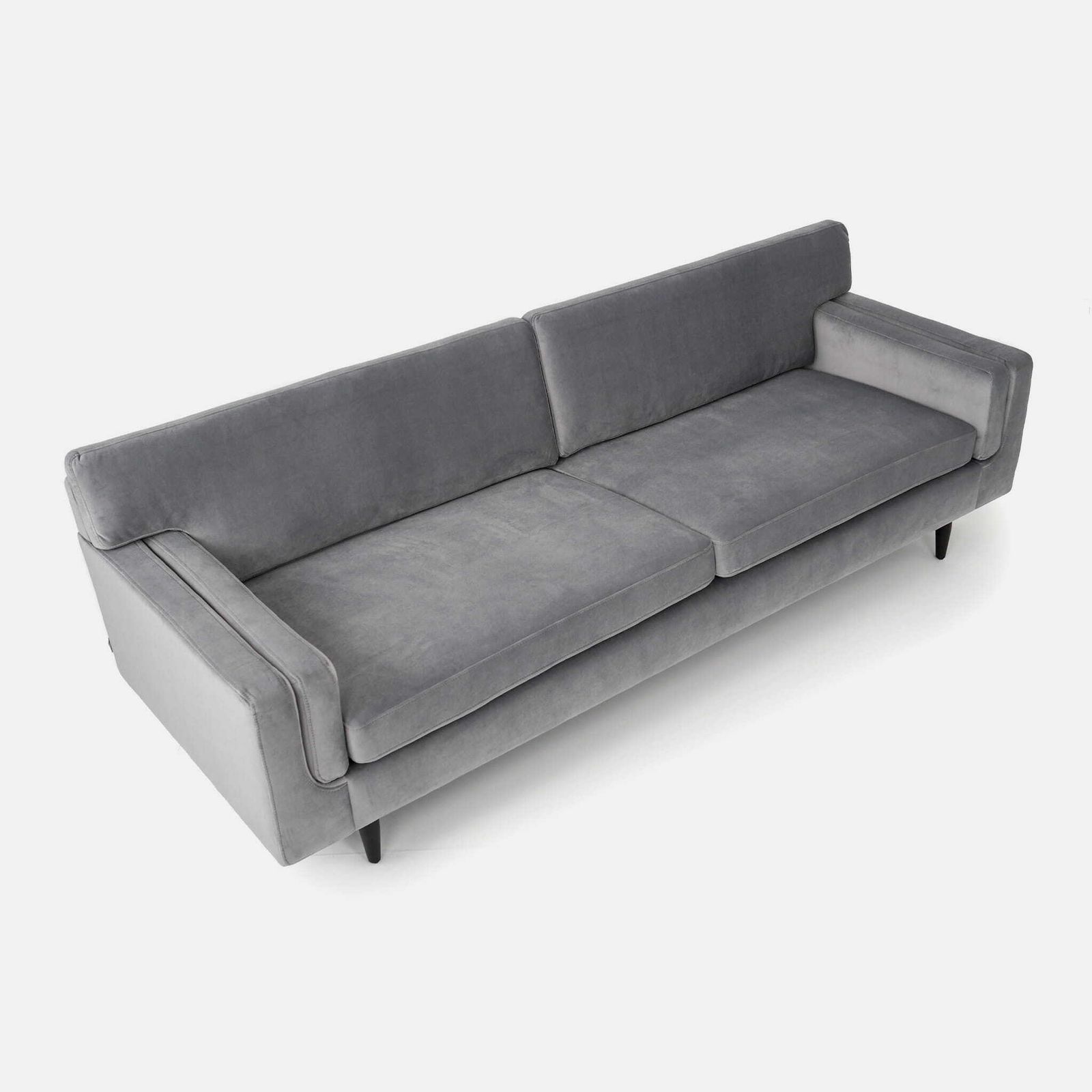 Sofa Helsinki Silver Velour, Scandinavian Design photo Furniture