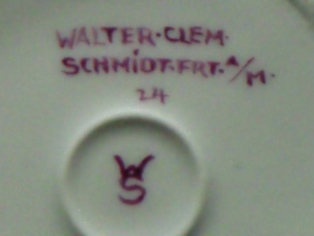 photo vinterior Porcelain Lid Box Walter Clemens Schmidt Frankfurt Art Deco Porcelain Box
