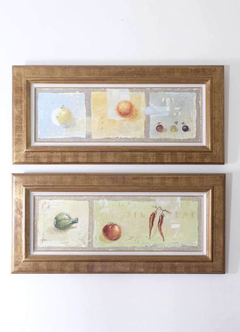 photo for sale Triptych Oil On Canvas Painting Of Fruit By F Ferron