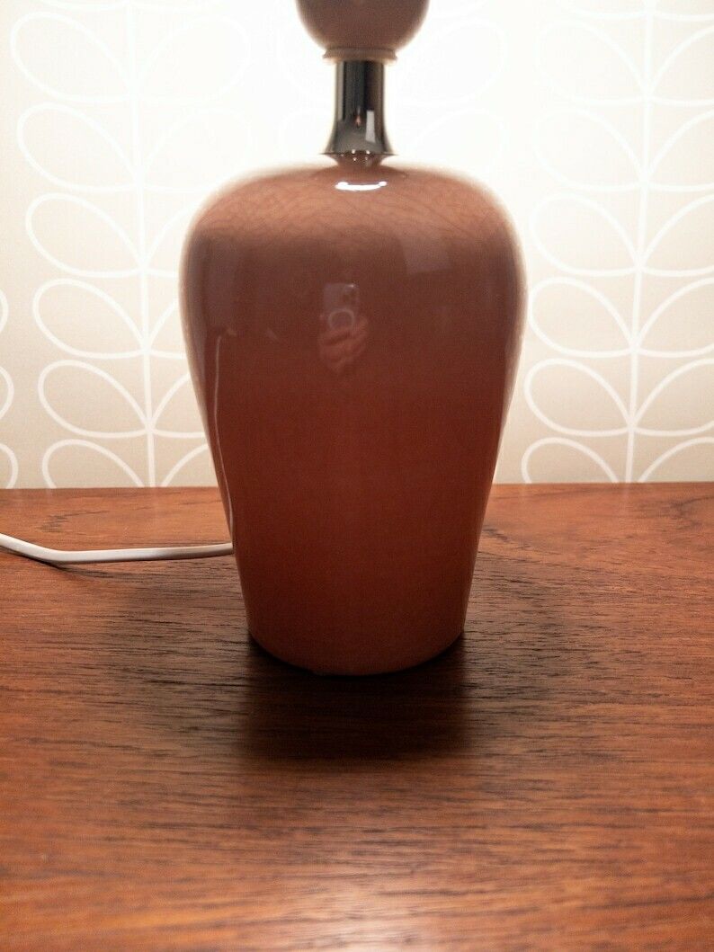 Pink Peach Crackle Ceramic Glaze Ceramic Lamp Base By Porcelanas De Bruxelles Of Belgium photo Lighting